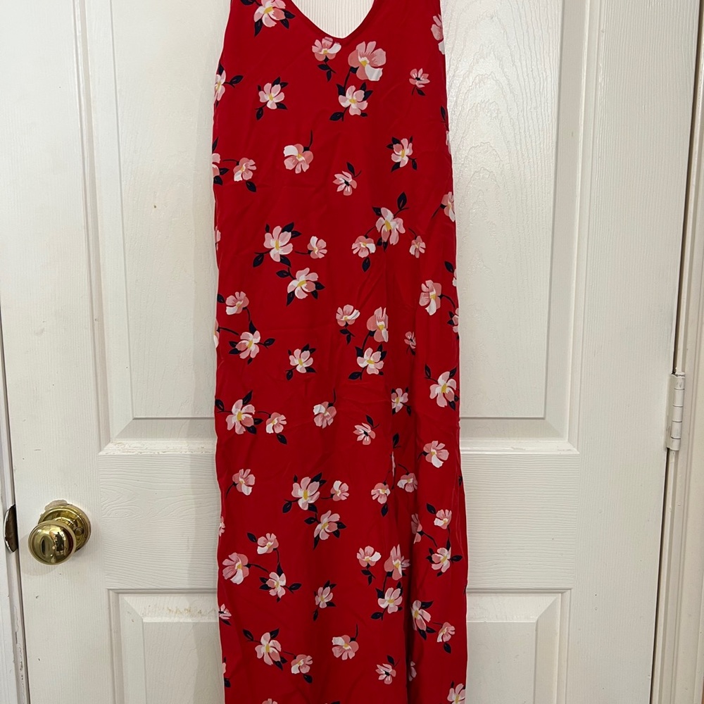 Old Navy red floral maxi summer dress